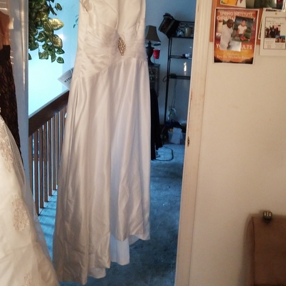 Two white formal gowns and a short semi formal  dr - Picture 4 of 5